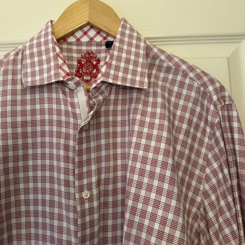 English Laundry Trim Fit Plaid Dress Shirt